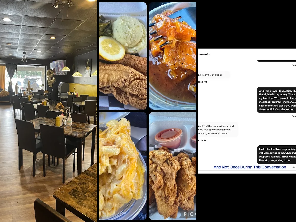 Counter service with comfort food ready to serve.